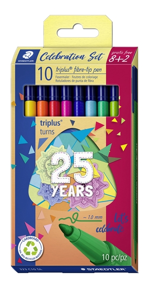 Staedtler Fiberpen Triplus Color 1,0 25 éves asszortiment (8+2)